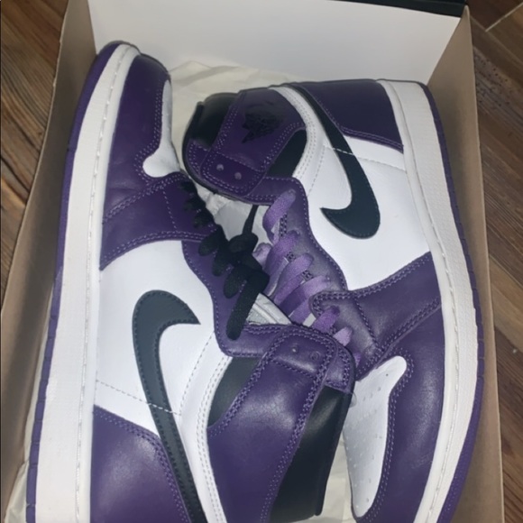 Retro 1 court purples size 10 - Picture 3 of 4